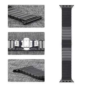 Bracelet en céramique IVANHOE pour <span class=keywords><strong>Apple</strong></span> <span class=keywords><strong>Watch</strong></span> <span class=keywords><strong>4</strong></span> 5 6 44mm 40mm pour iwatch série 3 2 Bracelet à boucle en acier inoxydable - Product Image 4