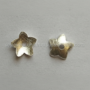 หมวกลูกปัดดอกไม้แฟนซีสำหรับเครื่องประดับเงินสเตอร์ลิงเคลือบเงา-เครื่องประดับระดับพรีเมี่ยมและส่วนประกอบ - Product Image 1