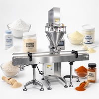 Machine de remplissage semi-automatique de poudre volumétrique à vis sans fin pour talc sec, protéines et épices, pour bouteilles