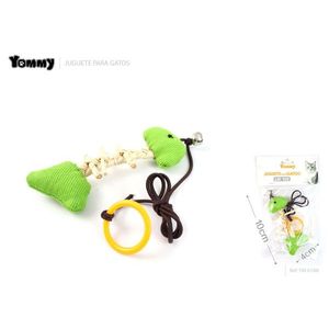 ของเล่นแมว ยอมมี่ รูปกระดูกปลา สีเขียว ขนาด 10 ซม. พร้อมกระดิ่งและห่วงสำหรับแมว - Product Image 1