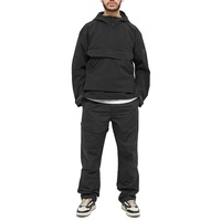 Veste coupe-vent en nylon imperméable pour homme, style streetwear, à capuche, demi-zip, anorak
