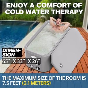 2026 US Stock Compact Portable Ice Bath Tub Eco-Friendly Pvc Spa Tub With Mini Chiller Filter Home Hotel Use - Product Image 2