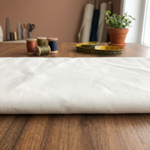 Tissu sergé uni en lin/coton écologique 240 g/m² 53'/54' avec fil de coton premium pour robes et textiles de maison - Product Image 2