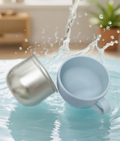 Gobelet à eau en acier inoxydable 304 de qualité alimentaire pour bébé, avec intérieur en silicone, poignée antidérapante, non toxique, inodore, pour la consommation quotidienne des tout-petits