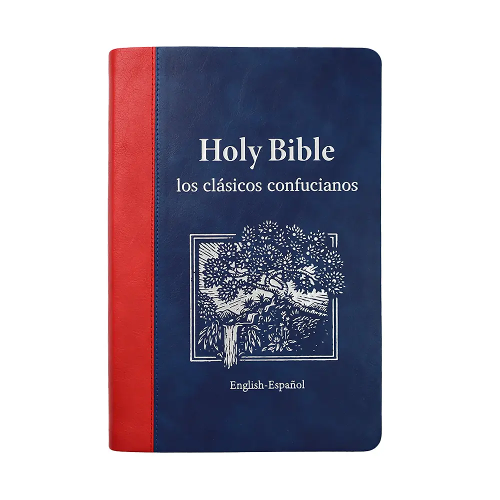 Harga grosir pabrik tas casing kustom layanan cetak buku kualitas tinggi kulit Pu cap panas jurnal Injil