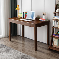 Bureau en bois massif de style nordique minimaliste, couleur naturelle, bureau de travail pour la maison, avec tiroir, table de travail pour ordinateur portable, table d'étude