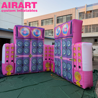 Mur de haut-parleurs gonflables en forme de L personnalisé, style hip-hop des années 90, toile de fond gonflable pour fête et décoration de concert