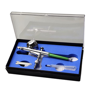 Aérographe professionnel double action pour nail art, maquillage et tatouage, 0.3mm 0.5mm, alimentation par gravité, vitesse réglable, outil portable pour artistes - Product Image 1
