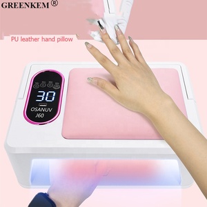 Nueva lámpara de uñas de almohada de mano suave de cuero PU de 288W con reposabrazos-Lámpara de secado y horneado de terapia de luz UV de alta potencia para gran espacio - Product Image 5