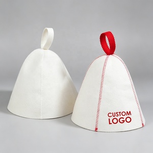 Gorro de Sauna de Fieltro de Lana Australiana con Logotipo Personalizado, Gorro de Sauna Absorbente con Bordado Personalizado para Baño de Vapor y Spa, Protección para el Cabello - Product Image 1