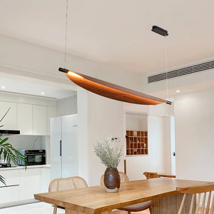 Nouvelle lampe suspendue longue et linéaire en fer et PC, motif grain <span class=keywords><strong>de</strong></span> noyer chinois, lumière chaude, <span class=keywords><strong>pour</strong></span> salle à manger, salon, cuisine, hôtel, <span class=keywords><strong>luminaire</strong></span> décoratif, garantie qualité CE 2 ans - Product Image 5