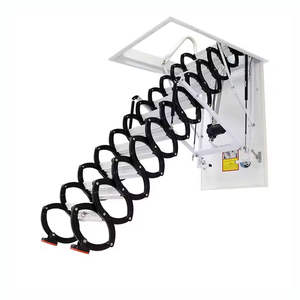 Échelle de grenier électrique télescopique invisible en aluminium GQK, escabeau escamotable noir minimaliste pour villa intérieure - Product Image 1