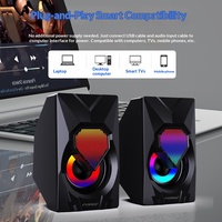 Nouveau haut-parleur de jeu filaire FV-209 avec éclairage RGB vibrant, son karaoké, subwoofer extérieur et design compact pour ordinateur de bureau