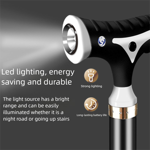 歩行棒2025新しい調節可能なテレスコピック医療用杖LEDライトと磁気ハンドル付きカスタムカラー - Product Image 3