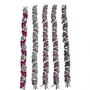 Chic Trendy STUNNING SPARKLES Premium Brass <b>Silver</b> Plated CZ Zircon Openable <b>Charm</b> <b>Bracelet</b> for Women Party Wear Occasion - Product Image 2