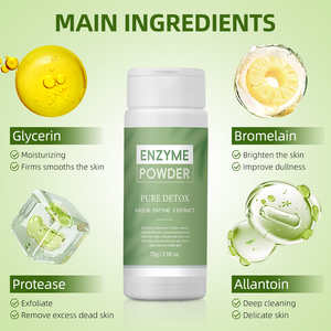 Poudre nettoyante exfoliante enzymatique naturelle pour le <span class=keywords><strong>visage</strong></span> 75g – <span class=keywords><strong>Nettoyant</strong></span> doux pour <span class=keywords><strong>pores</strong></span> profonds – Marque privée OEM - Product Image 3