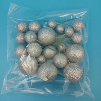 Vente en gros 2cm/2.5cm/3cm/4cm Faux boules de mousse à paillettes dorées pour décoration de gâteau d'anniversaire Boule en métal