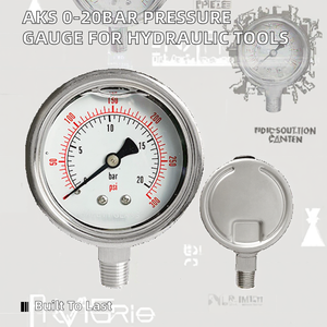 Manomètre en acier inoxydable AKS DN65 0-20 bars avec précision de 1,6 % pour outils hydrauliques et pompes à clé - Prix usine - Product Image 3