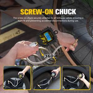 बंकर इंडस्ट पेशेवर भारी शुल्क स्वचालित डिजिटल टायर डीफ्लेटर प्रेशर गेज 250 psi - Product Image 5