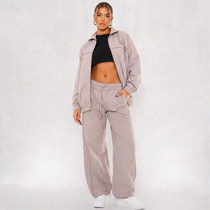 Conjunto Deportivo para Mujer, Tallas Grandes, Ecológico, Ligero, Transpirable, Estampado, Cortavientos, Color Sólido, Manga Larga, Cuello Alto, Malla - Product Image 1