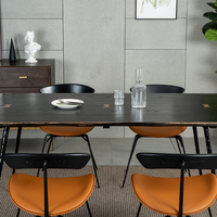 Table à manger en bois massif nordique, vente en gros du fabricant, style simple rétro, table rectangulaire en fer, grande table, table de réception pour salon
