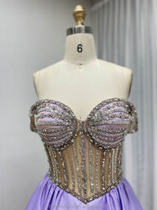 MB40462 <span class=keywords><strong>Abito</strong></span> da ballo <span class=keywords><strong>lilla</strong></span> glamour chic 2026, lussuoso top ricamato a mano, <span class=keywords><strong>abito</strong></span> da sera con scollo a cuore, elegante per matrimoni e feste formali - Product Image 5