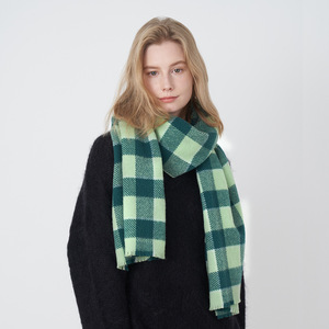 Bufanda Tejida Negra y Blanca con Diseño Retro a Cuadros, Gruesa y Cálida para Otoño e Invierno, Chales y Accesorios de Pashmina para Mujer - Product Image 5