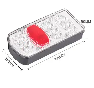 Led Rear Tail Light Kit E-mark Approval clear lens with reflector 13pin EU plug Wires Harness Waterproof For Trailer Towing