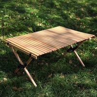 Table pliante en bois pour l'extérieur, design moderne et simple, forme rectangulaire, portable, camping, pique-nique, voyage, loisirs