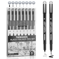 Stylo Fineliner Micron à Pigment Noir Fourni en Usine, Encre de Couleur pour Croquis et Peinture, 12 Tailles