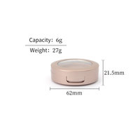 Boîte compacte ronde marron en ABS à double couche pour poudre pressée avec miroir, vente en gros