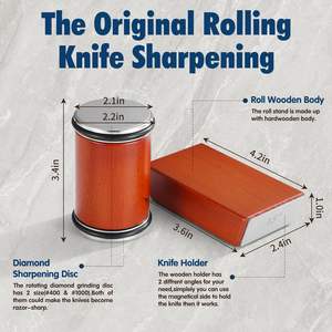 15-20 Degree Sharpening for Chef's Rolling Knife Sharpening for Kitchen Knives Rolling Knife <b>Sharpener</b> with Diamond - Product Image 2