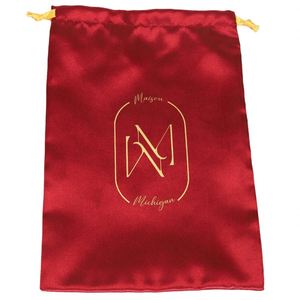 Sac de rangement en satin à cordon pour cosmétiques et outils de maquillage, personnalisable avec logo, idéal pour emballage cadeau – Grande Vente - Product Image 4