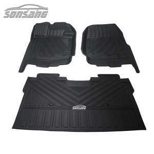 ชุดพรมปูพื้นรถยนต์ 3 ชิ้น สำหรับ F-150 <span class=keywords><strong>Outlander</strong></span> Wrangler JK ปี 2015-2020 สีดำ TPE รุ่น Unique - Product Image 1