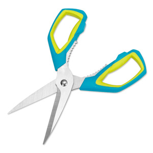 Stainless Steel <b>Kitchen</b> <b>Scissors</b> Multi Functional Straight Head Blue And Yellow For Home Use - Product Image 2