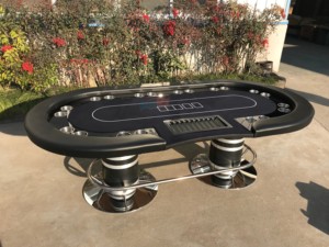 Tùy Chỉnh Hiện Đại Sang Trọng 10 Người Chơi 2.4M Poker Bảng Chuyên Nghiệp Blackjack Texas Hold'em Sòng Bạc Bảng Với Đèn LED Và Ghế - Product Image 2