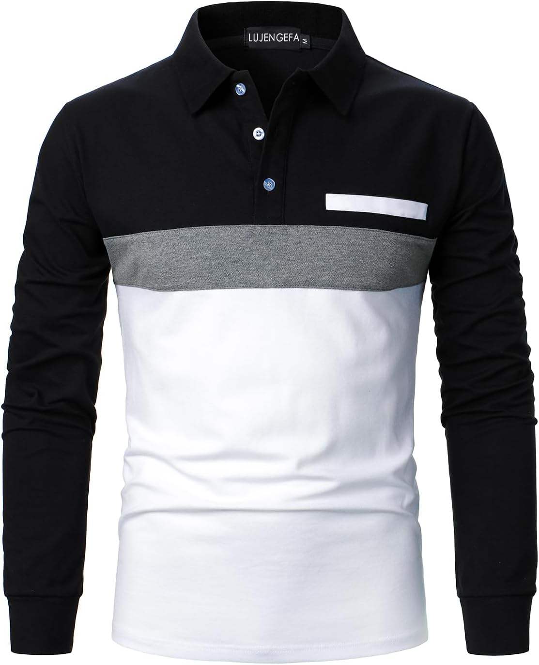 Long Sleeve Black+grey+white