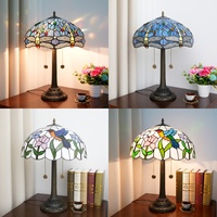   Lampe de table Green Dragonfly de 16 pouces, style artistique traditionnel antique, pour chambres à coucher, salon, bureau à domicile, lampe artisanale
