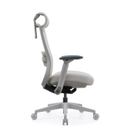 Chaise de bureau exécutive moderne en tissu beige BOSUN, nouveau design 2026, avec accoudoirs 4D en PU réglables et pivotants, pour la maison, le bureau ou le salon