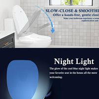 Siège de toilette bidet électrique allongé chauffant avec séchoir à air chaud, jet oscillant pulsé pour un lavage continu à l'eau chaude, en matériau ABS