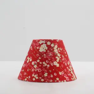 Stylish Pattern Red Flower E26 E27 , Custom Size Wall Lamps & Table Lamps Shades Printing Fabric Lamp cover