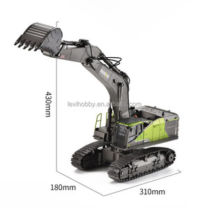 Excavatrice RC 22 canaux à l'échelle 1/14, véhicule d'ingénierie à chenilles avec bras métallique, forte puissance, modèle télécommandé pour le projet Cafe USA - Product Image 4