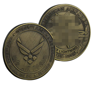 เหรียญที่ระลึกกองทัพอากาศสหรัฐฯ รุ่น P-38 - ดีไซน์แบบ 3 มิติ สไตล์รักชาติ ผลิตจากโลหะผสมสังกะสีหล่อขึ้นรูป ชุบสีบรอนซ์วินเทจ - Product Image 1