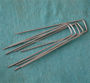 Clavos de césped de acero tipo U fáciles de usar, pasadores de jardín galvanizados de vástago liso, grapas de césped de Instalación rápida - Product Image 2