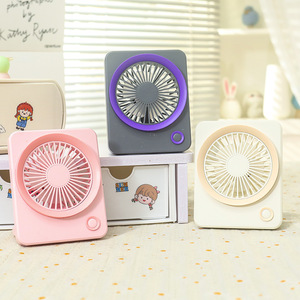 Portable <b>Square</b> USB Fan 5W Rechargeable <b>Battery</b> Handheld Desk Cooling Fan With Button Control For Indoor Outdoor Use - Product Image 1