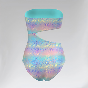 Traje de Baño Monokini Premium Personalizado sin Tirantes, de Cintura Alta, con Corte Asimétrico y Aberturas, para Control de Abdomen y Uso en Resorts - Product Image 2