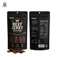 Sachet Doypack haute barrière avec fenêtre transparente pour snacks de viande séchée, pochette refermable personnalisée de 500g pour bœuf séché