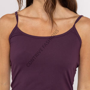 Débardeur court décontracté pour femme, col rond, en tricot de spandex/coton, anti-boulochage, séchage rapide, écologique, respirant, avec dentelle - Product Image 2