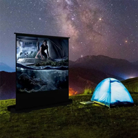 Écran de projection portable de 100 pouces, pliable, blanc mat, en fibre de verre, pour les voyages en plein air, facile à transporter
