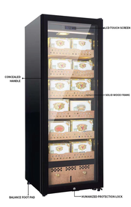Grand humidor à cigares de 1800 cigares, contrôle de l'humidité, contrôle de la température, contrôle intelligent, réfrigérateur pour humidor à cigares - Product Image 4